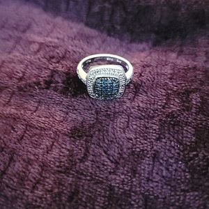 Silver Ring with Blue Stones